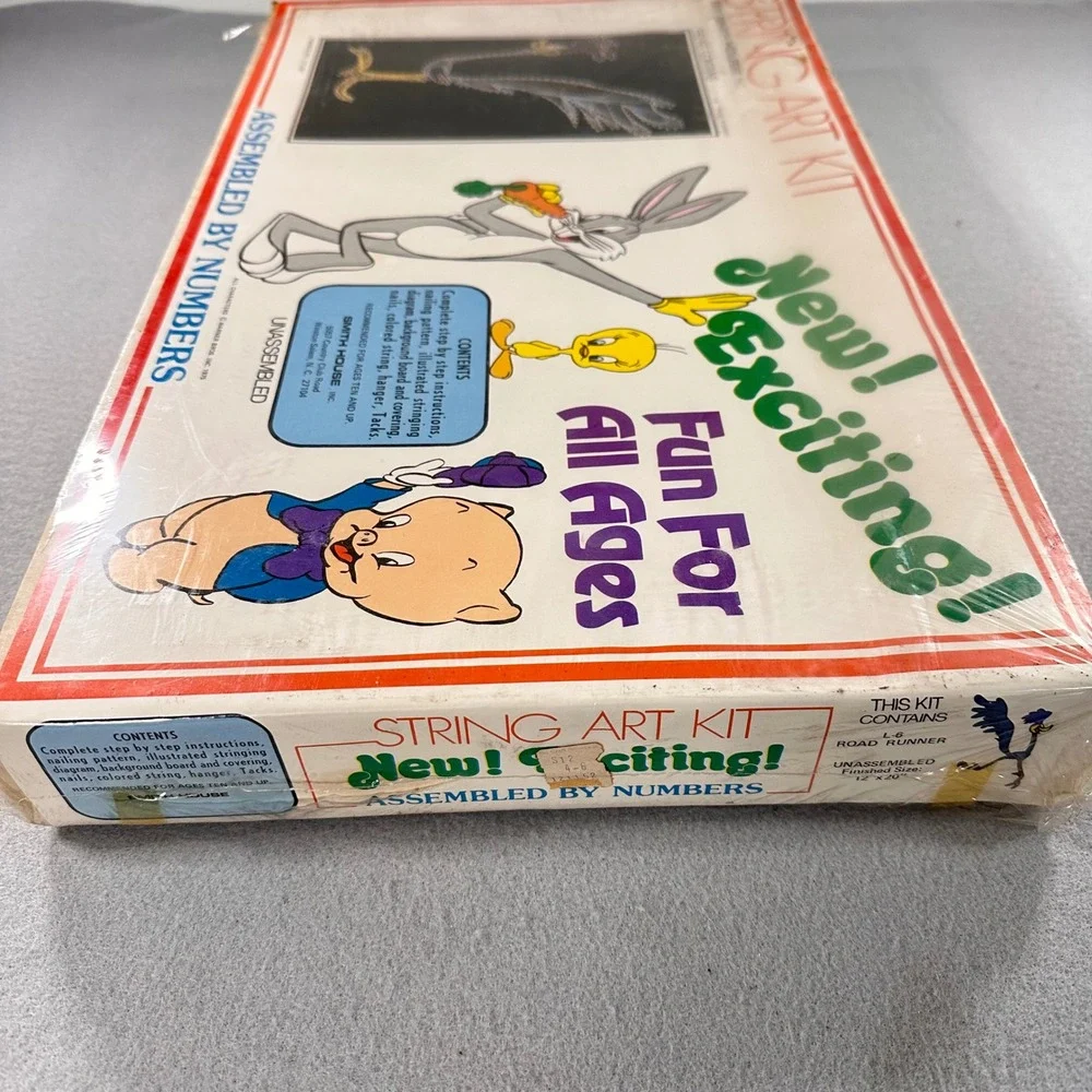NOS Vintage 1975 Smith House Looney Tunes Road Runner String Art Kit L-6 Sealed